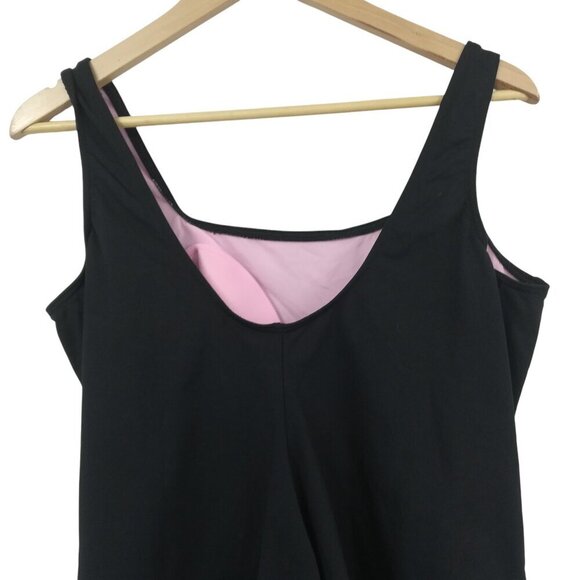 Lands End Black Slimming One Piece Tank Swimsuit Size 22W Plus Solid Classic - Picture 9 of 11